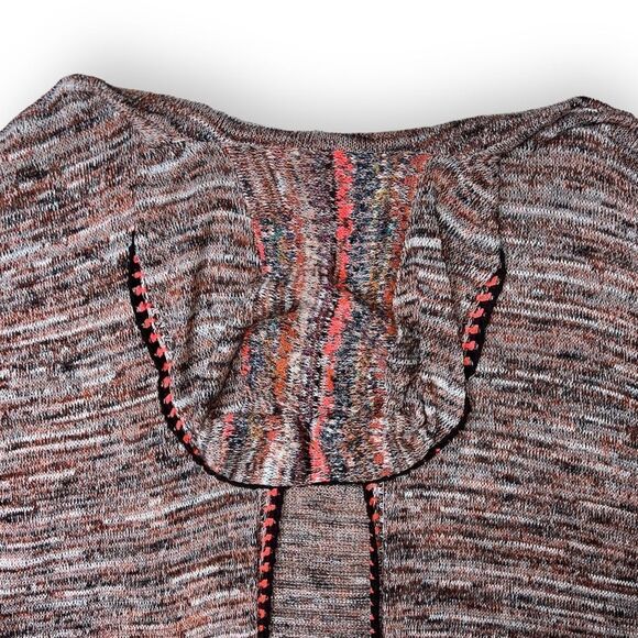 Free People Jungle Heat Space Dye Hooded Fringe Short Sleeve Cardigan Vest - Picture 6 of 12